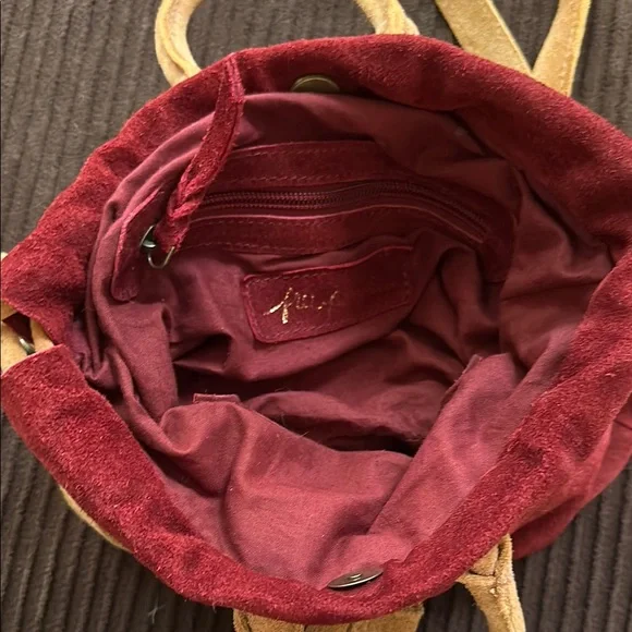 Free People Suede Crossbody Bag - Garnet Red - Picture 3 of 6